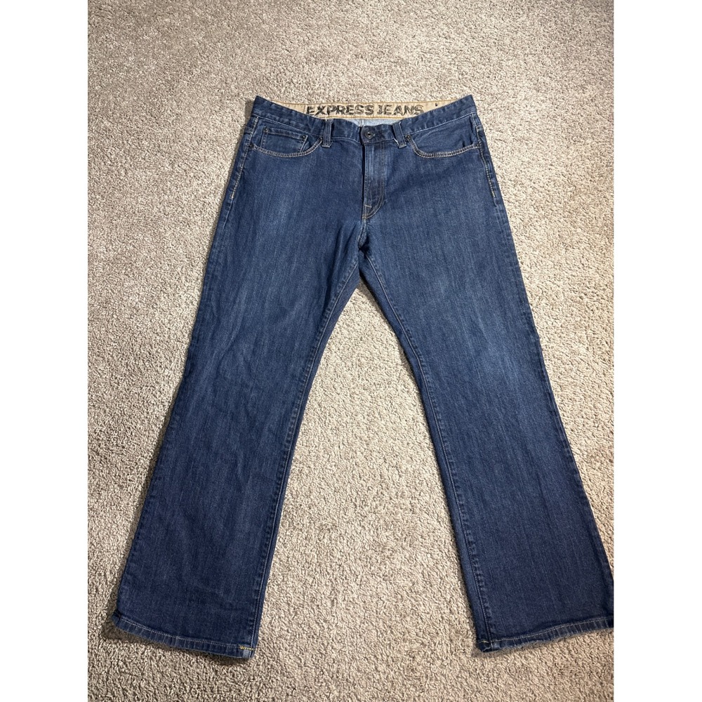 Vintage Express Jeans Mens 36x32 Loose Fit Blake Dark Wash Denim Blue Pants